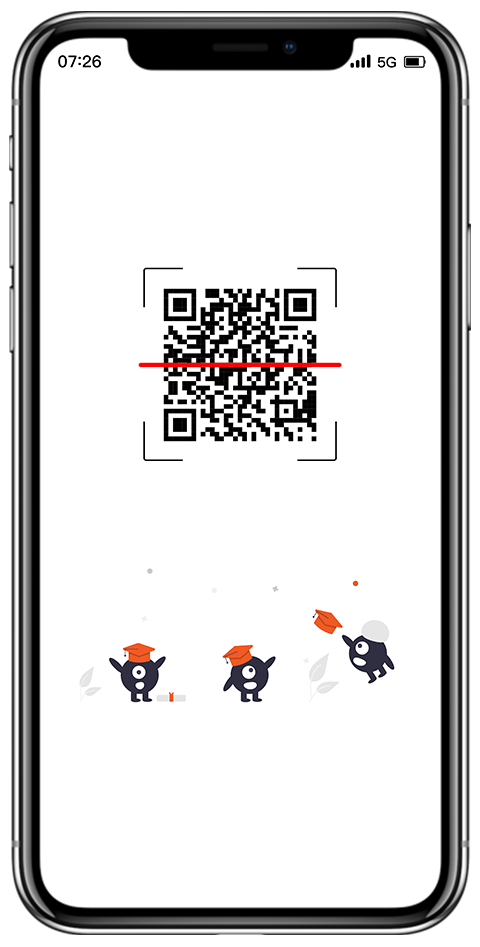 家长使用手机扫码<br/>关注学校APP